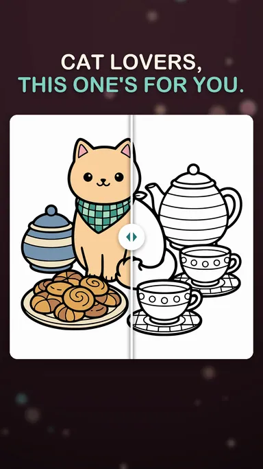 Play video (26 seconds): Coloring the Cozy Cats tea time page