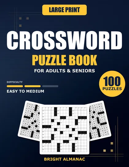 Large Print Crossword Puzzle Book for Adults and Seniors book cover