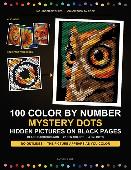 100 Color by Number Mystery Dots book cover
